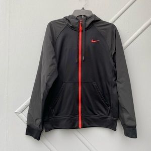 Nike Therma- Fit Black Orange Zip Hoodie Size M
